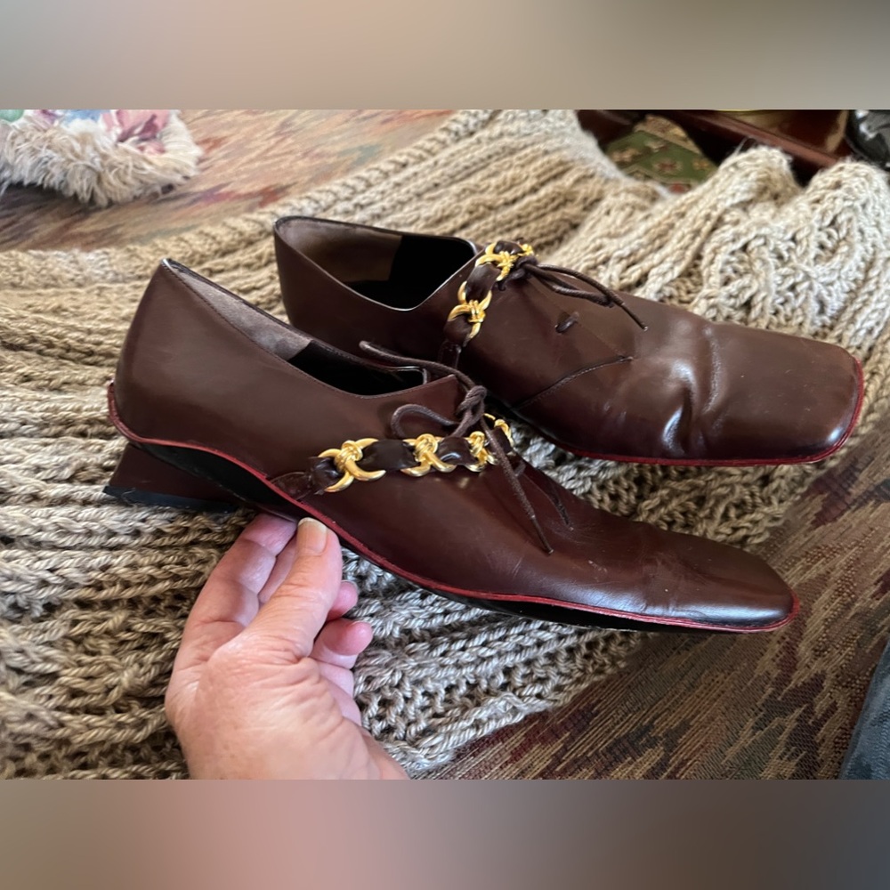 7 1/2 (38) UAD MEDANI brown leather flats